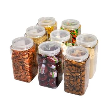 透明プラスチック食品保存容器3個セット Amazon｜Ziliny 3個 1ガロン 透明プラスチックジャー 蓋付き