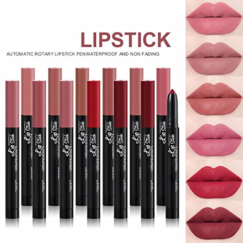 Makeup Forever Lip Liner Wherever Walnut Lipstick Pen Velvet Female Lipstick Pen Paste Rose With Pencil Sharpener Automatic Lip Liner Non Fading Non Stick Cup Lipstick Pen Waterproof Korean Lip Tint - Image 3
