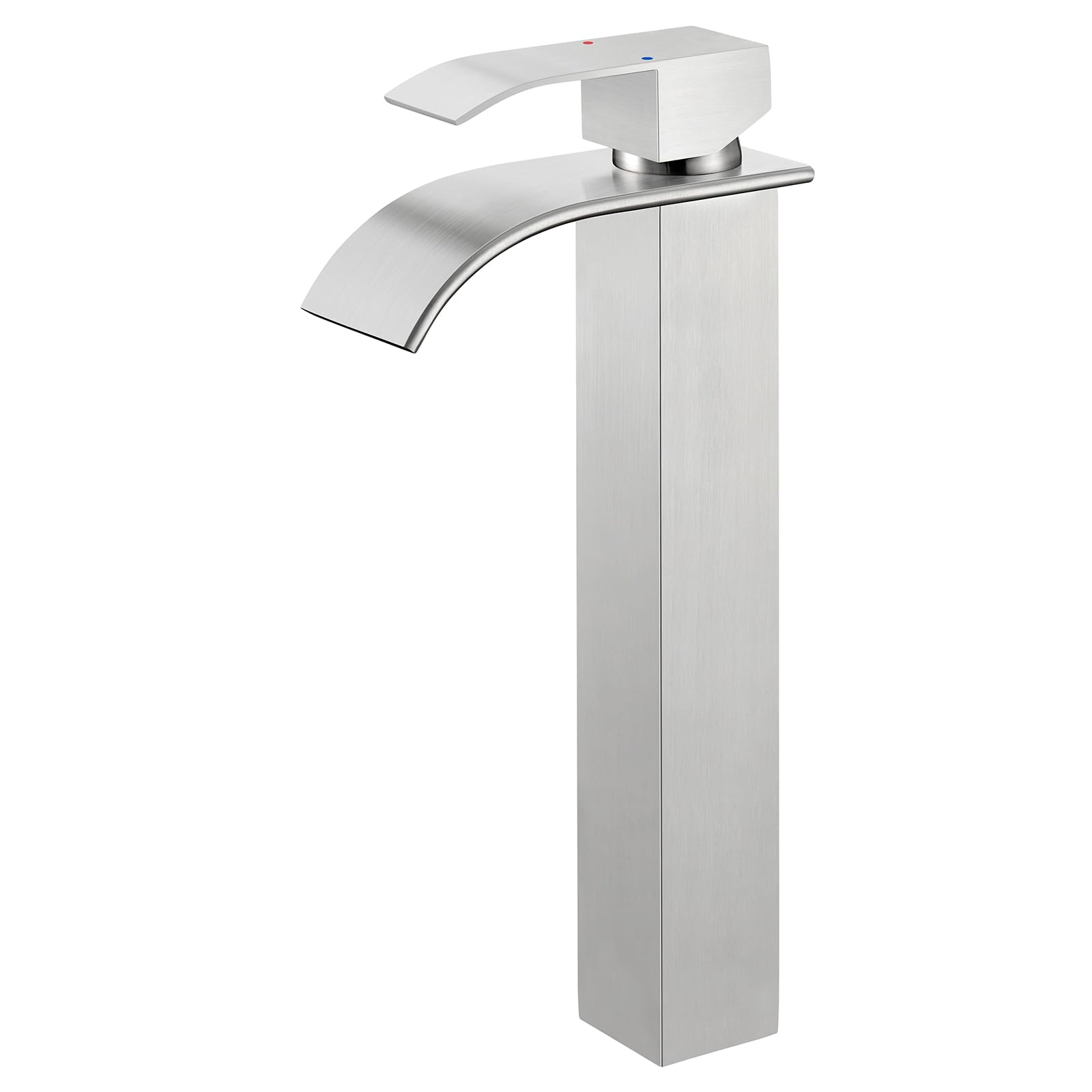 CECIPA Wasserhahn Bad, Waschtischarmatur Wasserfall für Badezimmer | Waschbecken Armaturen Mit Warm Und Kalt Wasser, Einhebelmischer Mischbatterie, Wasserauslaufhöhe 245 mm, Gebürstetes