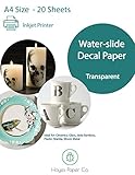 [page_title]-Hayes Papier, Wasserrutsche Aufkleber Papier Inkjet Transparent 20 Blatt Premium water-slide Transfer transparent bedruckbar Wasser Slide Aufkleber A4 Größe