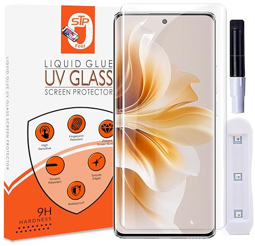 Image of UV Tempered Glass Screen Protector For Lava Agni 2 (6.55 Inch) (Pack of 1) Full Adhesive UV Curved Edge to Edge Case Friendly HD Clarity with easy installation kit