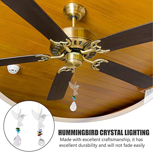 Hemoton 2Pcs Hummingbird Cristais Enfeites Sun Catcher Presentes Sazonais Claro Pendurado Ornamento