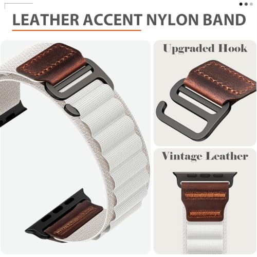 Image of Nylon Leather Band Compatible with Apple Watch Ultra 3 2 1 49mm