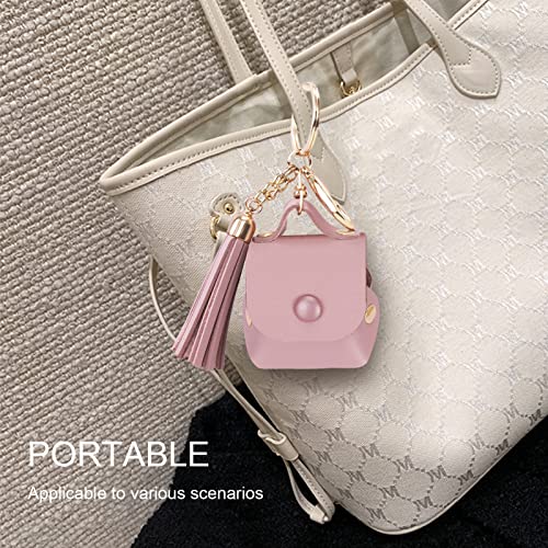 Simpolor Designed For Airpods Case (1St And 2Nd Generation), Premium Pu Leather Airpods Case Cover With Tassels And Metal Buckles, Compatible With Wireless Charging Cute Airpod Pouch Case, Pink #TOP4
