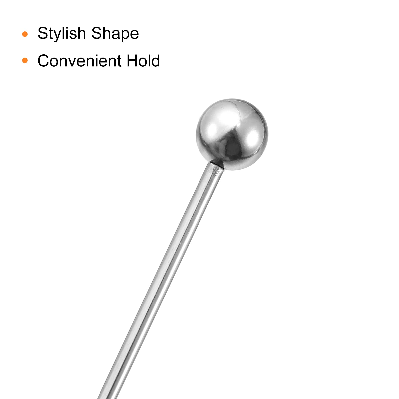 uxcell Plettri da cocktail in acciaio inossidabile, 8 pezzi, 15,5 cm, in metallo per cocktail, stuzzicadenti da Martini, lunghi e riutilizzabili, con perline rotonde, per bevande, antipasti, frutta