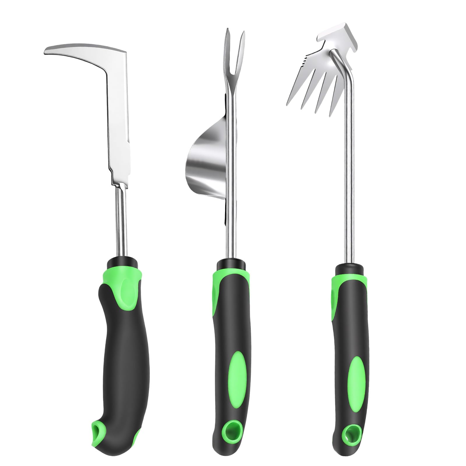 Patnfr 3Pcs 4/3 Pcs Hand Weeder Tool Set Manual Weed Removal Tool With Ergonomic Handle Weed Puller Garden Trowel For Gardening Moss(3Pcs)