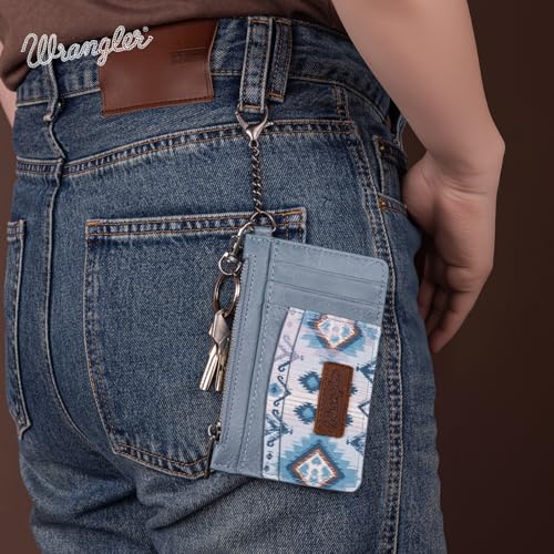 Image of Montana West X Wrangler Aztec Wallet Card Holder Small Wallets Woman Slim Wristlet Keychain Wallet, Card Cases & Money Organizers Ladies Female with Coin Purse
