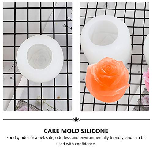 LUOZZY Molde de rosa de silicone, molde de rosas, moldes de bolo, ferramentas de confeitaria para fe