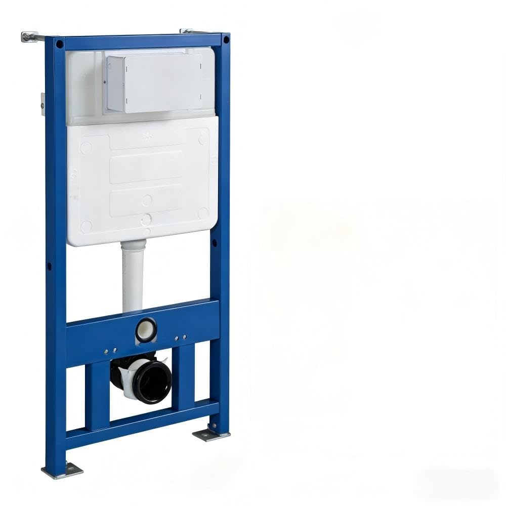 Rainsworth Elemento de pared para inodoro, cisterna empotrada con placa de pulsador cromado, cisterna de HDPE, ahorro de agua, 3/6 L, juego completo, solución de instalación para baño y baño