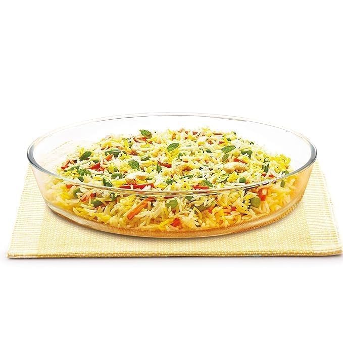 Borosilicate Glass Baking & Serving Dish – 700 ml Round Bakeware Bowl, Microwave, Oven & Dishwasher Safe Transparent Glass Tray for Baking, Cooking & Serving | Pack of 1-image-2