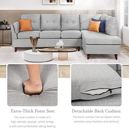 Merax Modular Sectional Sofa With Chaise Lounge Modern 4 Couch For Living Room Love Seats, Gray_L Shape #TOP5