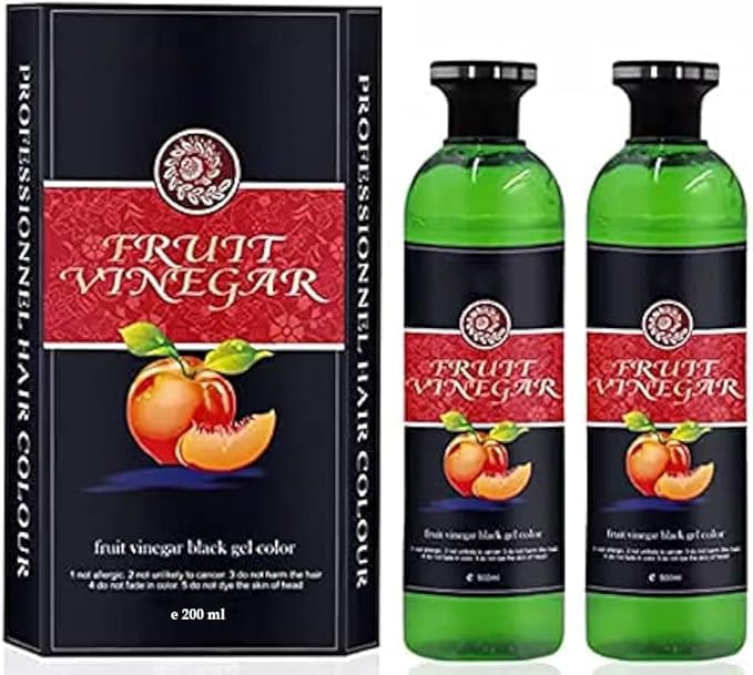 Image of Fruit Vinegar Hair Dye Color for Both Men, Women, Natural & Ammonia Free Color Dye (Black, A /B 100 Ml) (Natural Black, 100 +100 Ml)