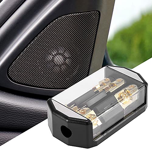 X Autohaux Car Stereo Audio Inline Anl Fuse Holder 3 Way With Fuse 1 X 0Ga 3 X 4Ga Distribution Block #TOP1
