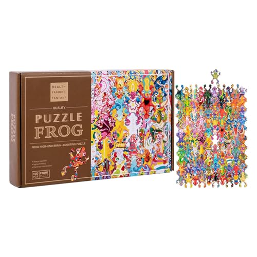 Puzzle de madera de rana ideal para el aula preescolar y la interacción entre padres e hijos