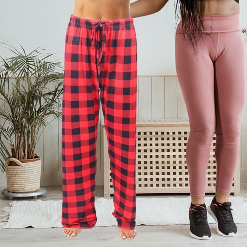 PACKOVE Calças De Dormir Femininas Calças Xadrez Calças De Dormir Calças Casuais Calças De Salão Dec