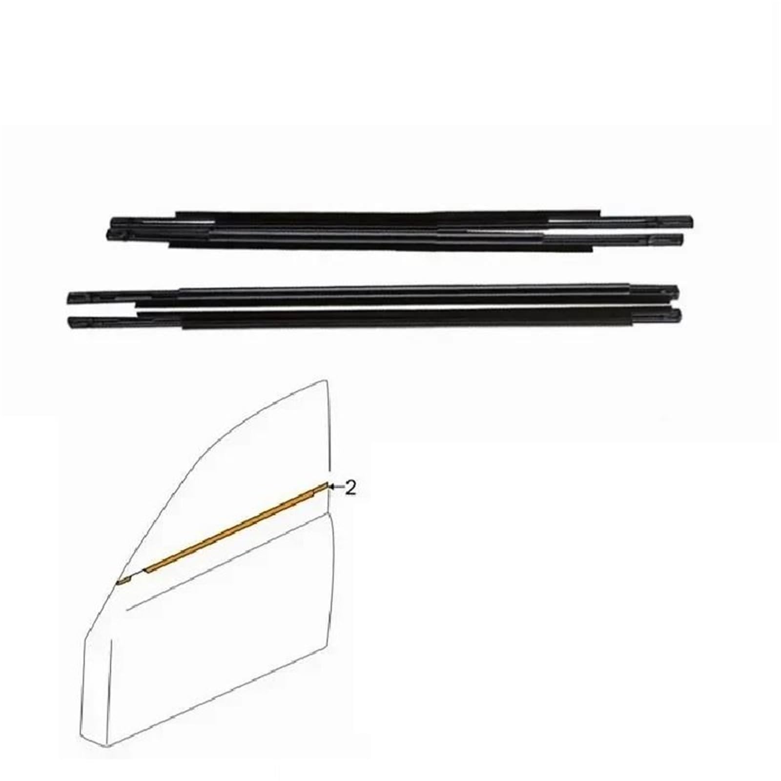 4 Pezzi Di Strisce Sigillanti Per Vetri Auto Per Mitsubishi Per Lancer CY CX CZ 2007-2019 Guarnizione Impermeabile A Pressione Finestrini Striscia Protettiva