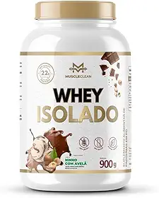 Whey Isolado Muscle Clean Zero Lactose - 900g (Pote, Ninho com Avelã)