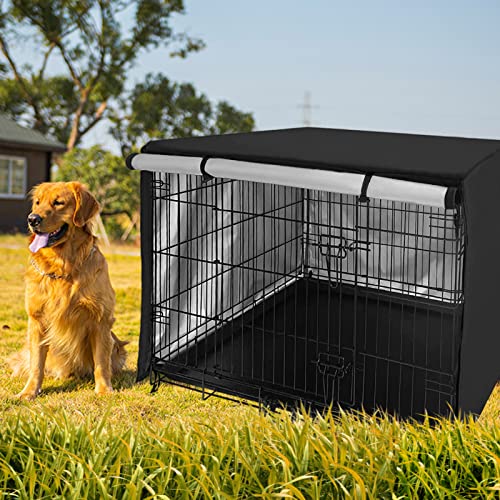 Cage Covers for Dog Kennels, Durable Waterproof Pet Cage Cover for Dogs, Heavy Duty Oxford Fabric Dog Covered Kennel 24… - Image 5