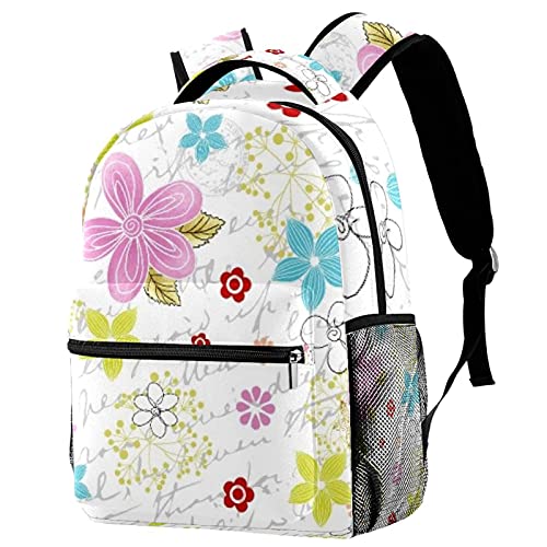 Sac à dos motif aquarelle nordique fleurs fraîches style multicolore unique