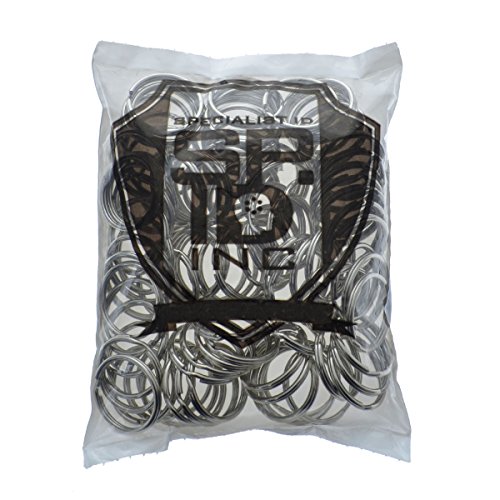 Image of Bulk 100 Pack - 1 inch Key Rings - Heat Treated Heavy Duty & Durable Premium Split Ring Keychains by Specialist ID