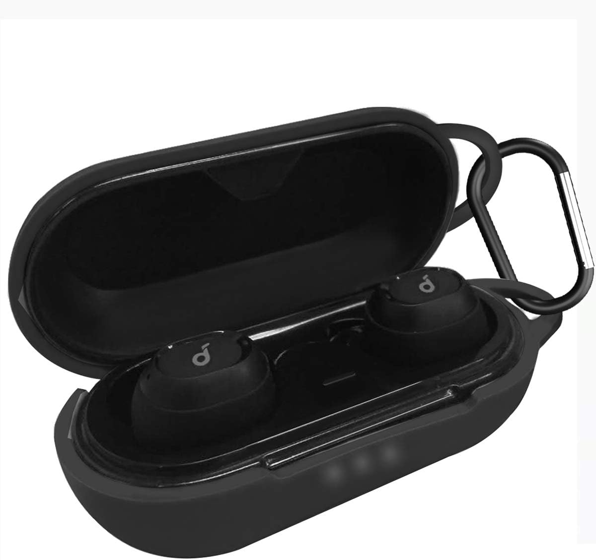 Compatible with Anker Soundcore Liberty Neo Wireless Earphones Case,Shockproof, Drop-Proof，Loss-Proof, All-Round Protection WERONE Headphone Cover with Keychain(Black)