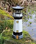 HH Home Hut Solar Statue Garden Ornaments Outdoor Decorations, Lighthouse Garden Figurine Solar Powered LED Lights Decor for Patio, Balcony, Lawn Housewarming Gifts