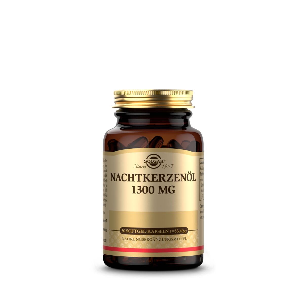 SOLGAR® Nachtkerzenöl 1300mg - Kaltgepresst & Hochdosiert – Unterstützt Hautgesundheit & Hormonelle Balance - 30 Tage Vorrat