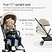 Mompush Nexis Carbon Travel Stroller, Ultra-Lightweight 11.5 lbs, Compact & Airplane Carry-On Approved, One-Second Auto-Fold, One-Hand Full Recline, from Birth to 50 lbs, JPMA Certified, Khaki