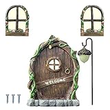 【Qualitätsdetails】 Unsere Produkte verwenden hochwertiges Harz, feuchtigkeits- und frostsicher, geeignet für den Außenbereich. Das Produkt-Styling nimmt märchenhaftes Design an, der Holzhausstil wird mit niedlichen Reben und kleinen Blumen kombiniert, und das Holzschild mit dem Wort Willkommen.