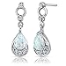 Created Opal Dangle Earrings Sterling Silver 1.00 Carats