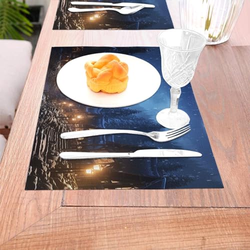 Lot de 6 napperons rustiques en vinyle PVC tissé antidérapants pour cuisine - 4
