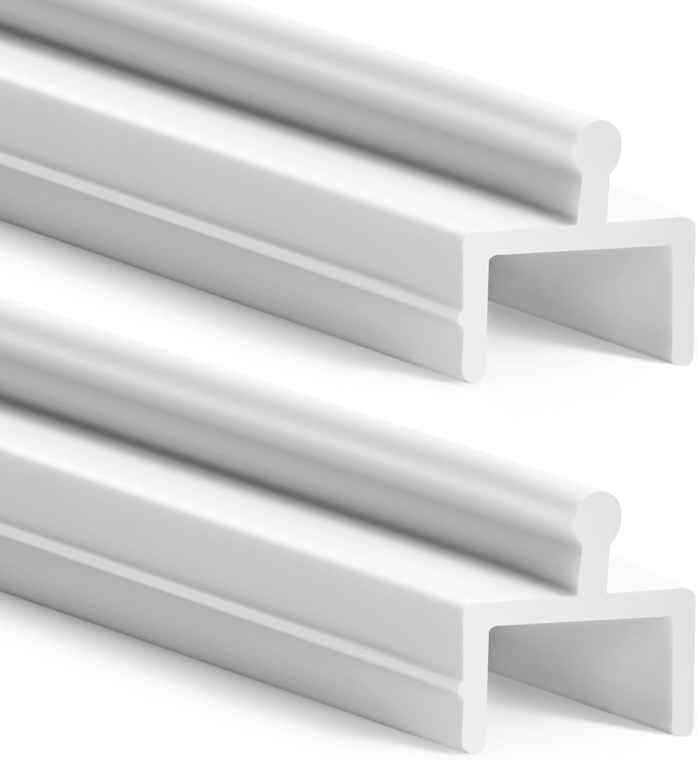 CroBlissful 2 Pcs Sliding Screen Door Track Replacement 72 Inch White Vinyl Track Long Easy to Cut Screen Door Hardware for Patio Home Garage Office Parts Repair