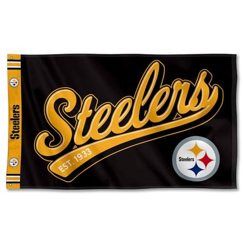 Pittsburgh Steelers Script Logo Premium Flag