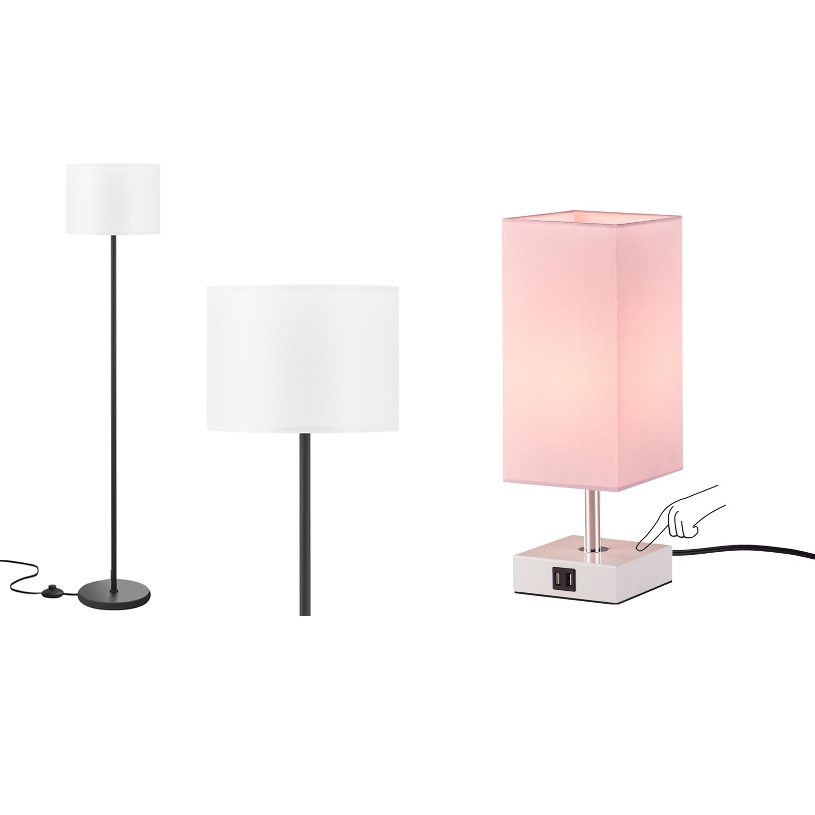 AmbimallModern Floor Lamp and Pink Lamp