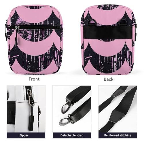 Satchel Tote Bag Messenger Bag Stripe And Black Pattern Printed Mini Sling Bag Purse Suitable for Work Travel3