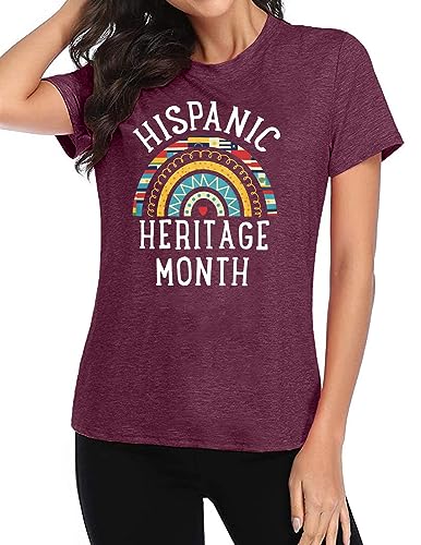 Hispanic Heritage Month Shirt for Women Mexican T-Shirt Latino Countries Flags Tee Funny Hispanic T Shirt2