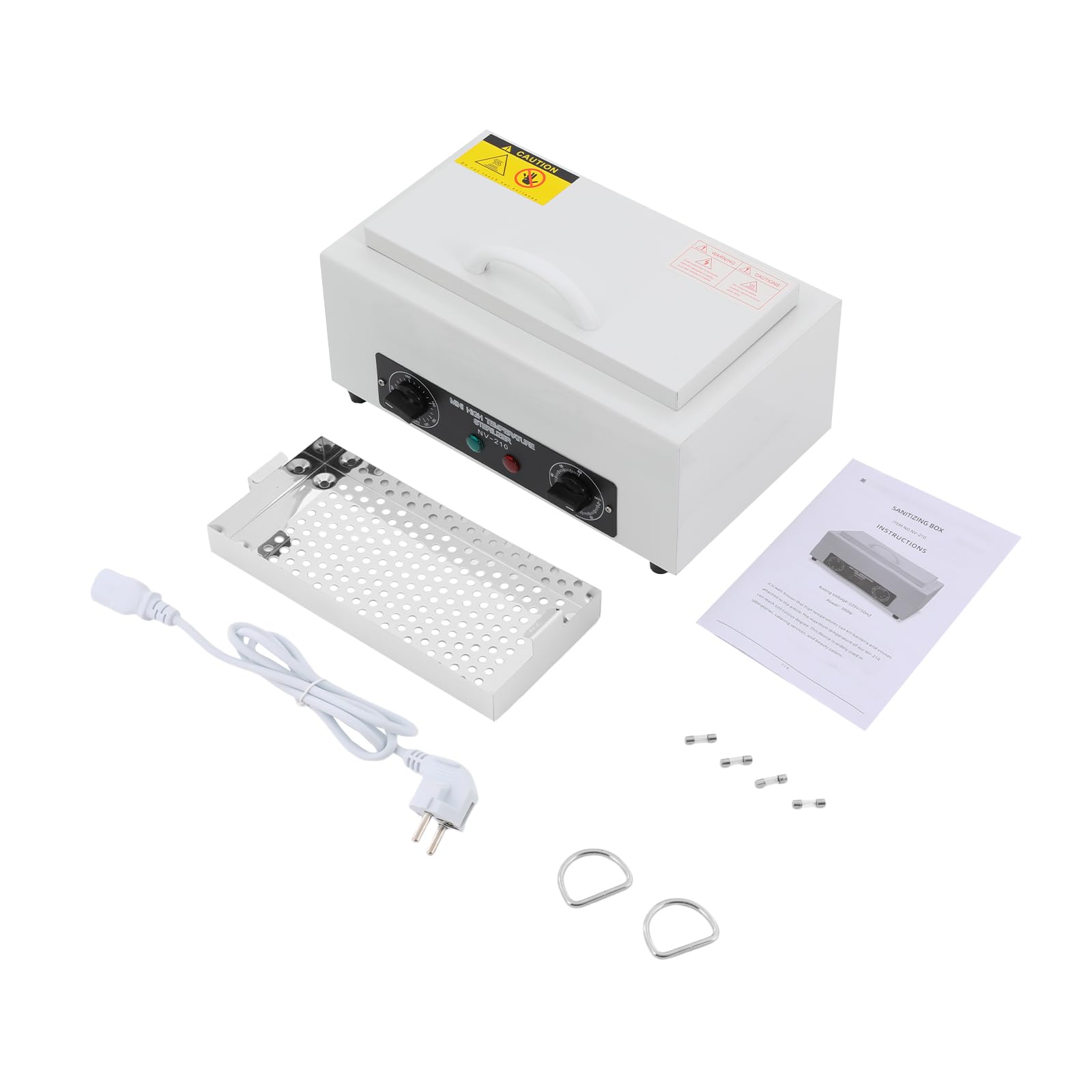 Esterilizador de tatuaje en autoclave de vapor a 200 °C, esterilizador de temperatura, herramienta de metal de alta temperatura, caja de limpieza con temporizador, manicura, uñas para salón de belleza