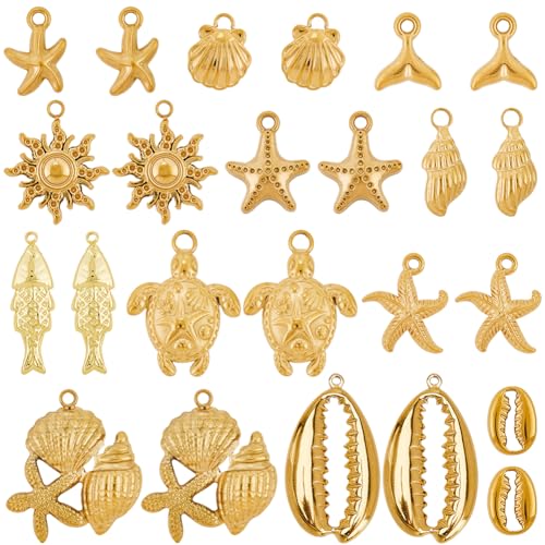 Breloques océan en métal doré pour créer vos bijoux de plage et de vacances