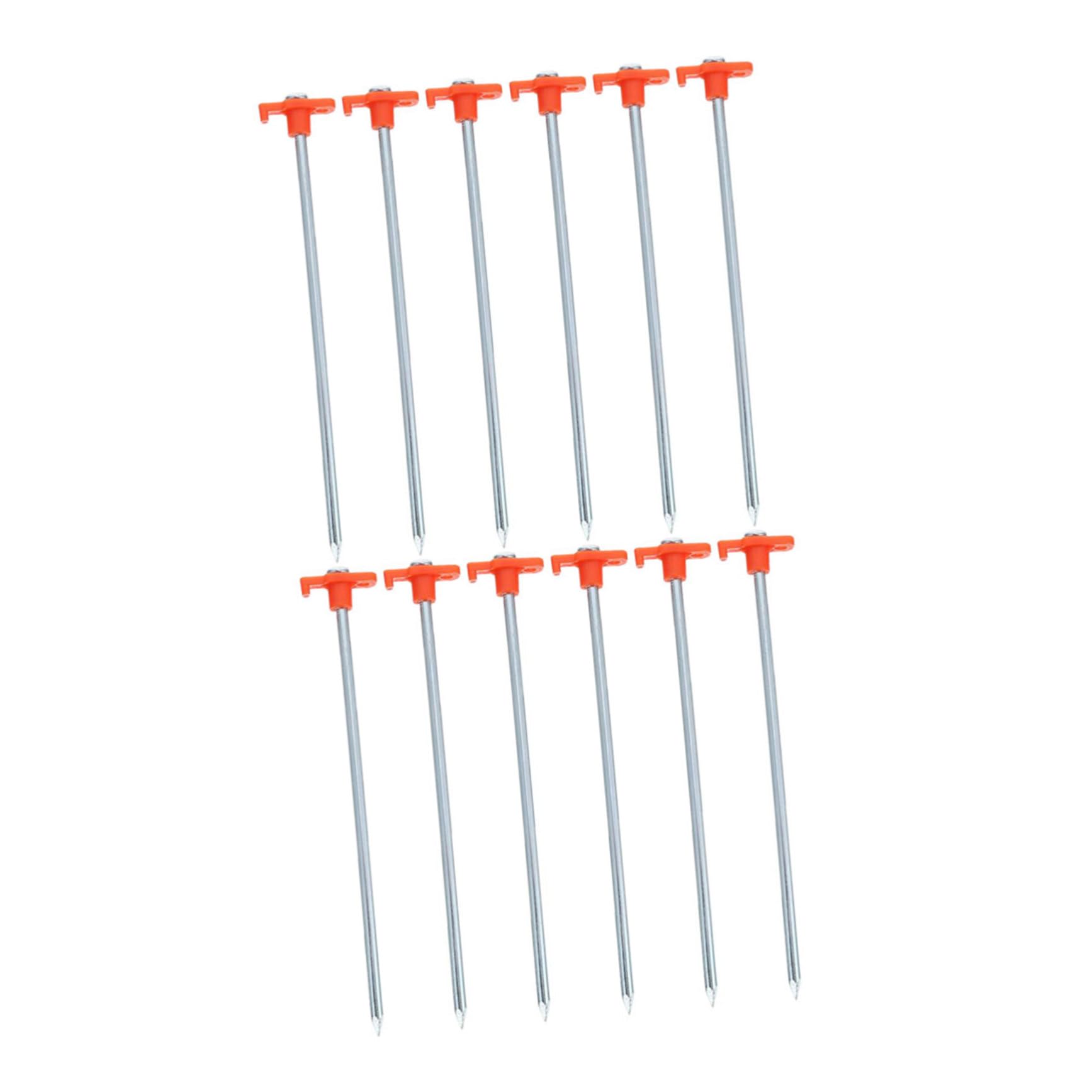 Piquetas de tienda SOIMISS juego de 16 clavos metalicos naranjas para camping y senderismo