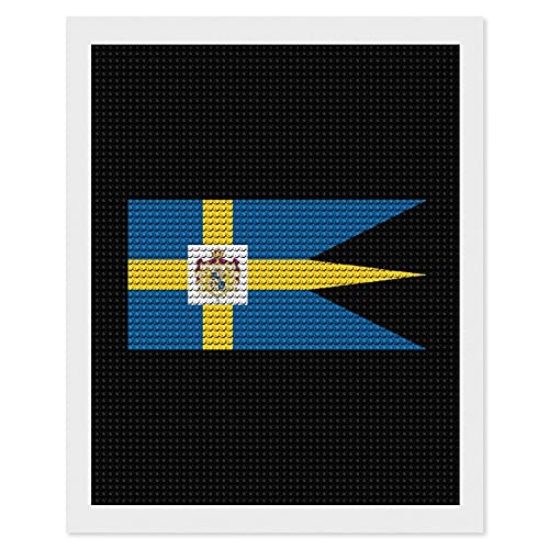 Kit per pittura con diamanti con bandiera svedese reale, per decorare la casa e le pareti, 40,6 x 50,8 cm