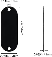 Vista 2 de StayMax Etiquetas de aluminio para grabado en blanco, etiquetas de estampado en blanco con 2 agujeros, paquete de 25 (negro)