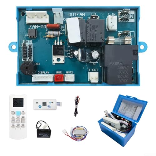 Panel de control de aire acondicionado, placa de sistema, módulo controlador de temperatura digital con accesorios de montaje para unidades HVAC comerciales de oficina en casa