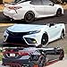 Side Skirts Extensions Compatible with 2018-2024 Toyota Camry SE XSE TRD Style Glossy Black Rear Bumper Side with Red Line Corner Spats Splitters Apron Valance Protector Rocker Panel Lip Splitter