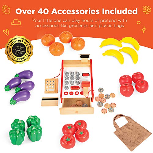 Best Choice Products SKY5966 Pretend Play Grocery Store Wooden Supermarket Toy Set thumb #1