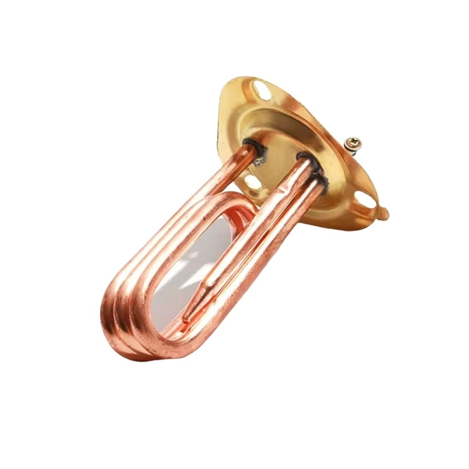 220V Electric Water Heating Element Triangle Flange 63mm Copper Bend Heater with Probe 1/2/3KW 100/120mmL One Phase(220V_3KW 120MML)