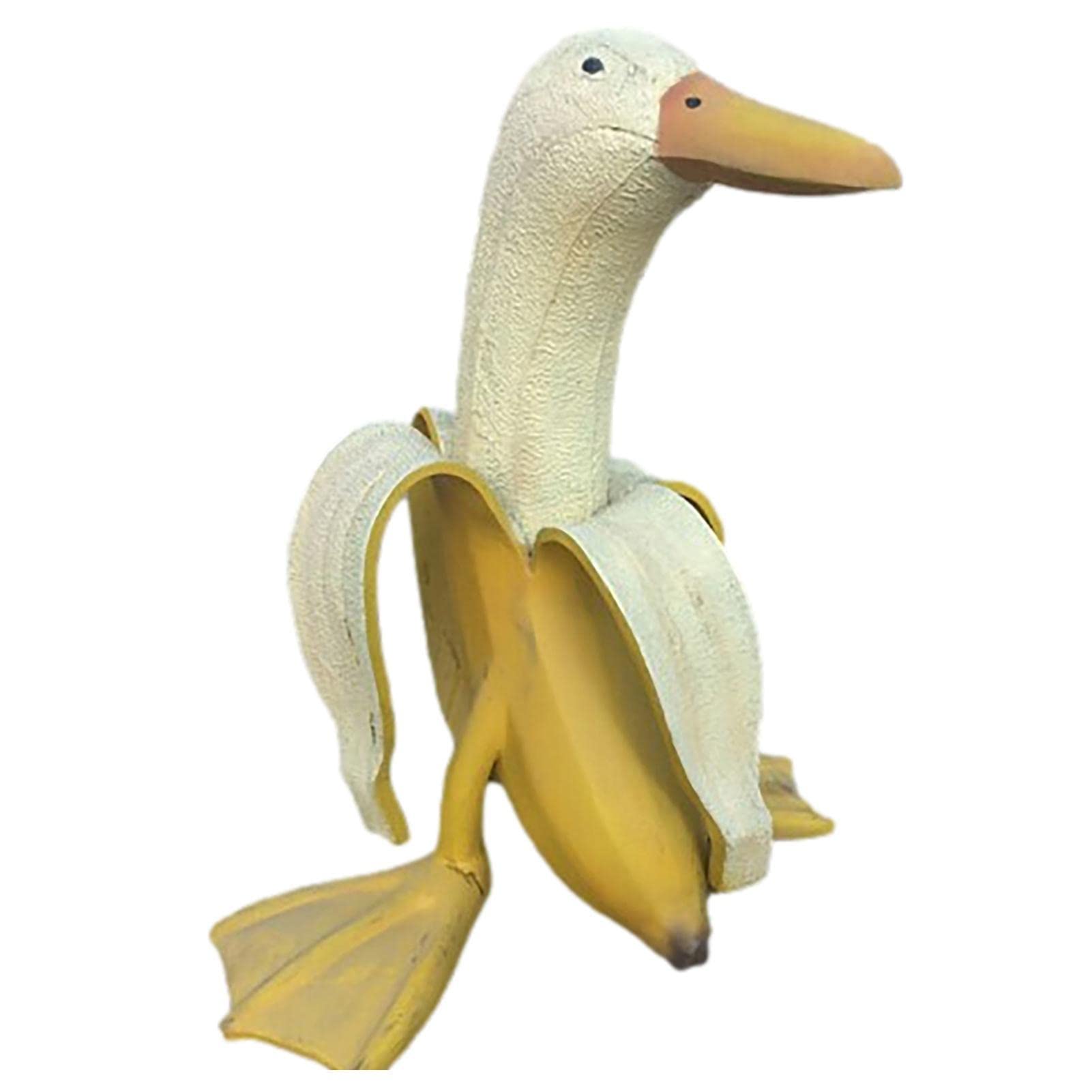 Modgal A Banan Duck Sculpture | Banan Duck Garden Rt Sculpture, Funny Whimsical Resin Figurines | Peeled Banan Duck Crafts Garden Yard Outdoor Decor Garden Ornaments Ccessories
