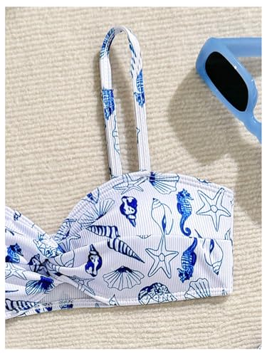 Girl's 3 Piece Twist Starfish Bathing Suit Cute Swimsuit Bikini Sets with Beach Cover Up Sarong3