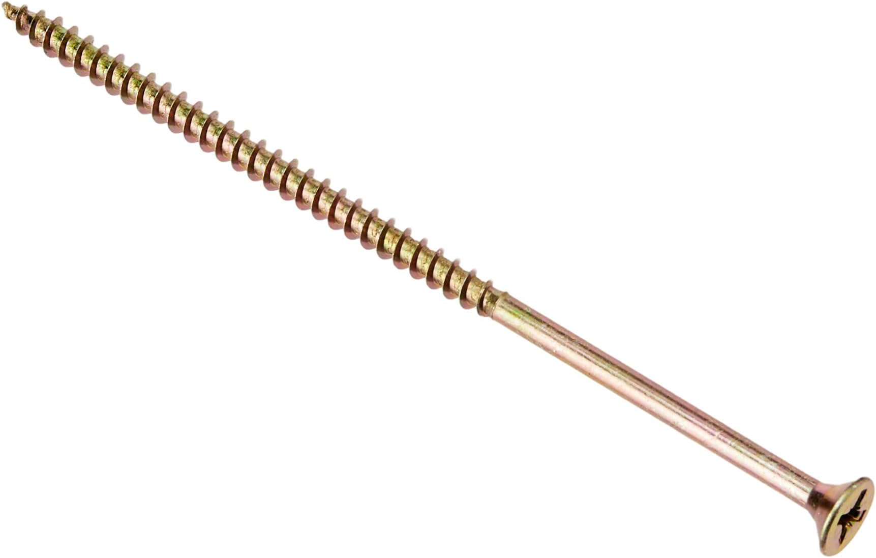 ForgeFix Multi-Purpose Single Thread Screws | 5.0 x 120mm | Zinc Yellow Passivated | Box 100