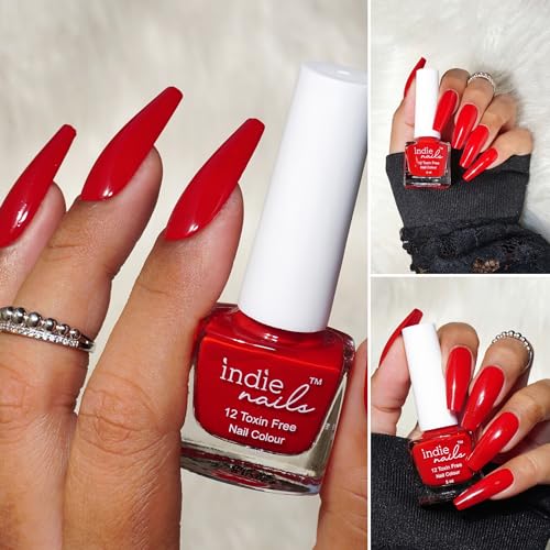 Image of Nail Polish, 12-Free Formula, Quick Dry, Long-Lasting, Chip Resistant, High Glossy Shine, Vegan, Made in India, Nail Paint For Women 5ml (Blood Rush - Blood Red, 5ml)