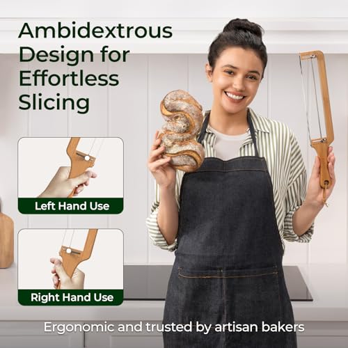 keechee Bread Pilot Adjustable Bread Knife – Upgraded Bread Slicer for Homemade & Sourdough Loaves, Serrated Stainless Blade with Precision Thickness Guide, Gift for Artisan Bakers #3